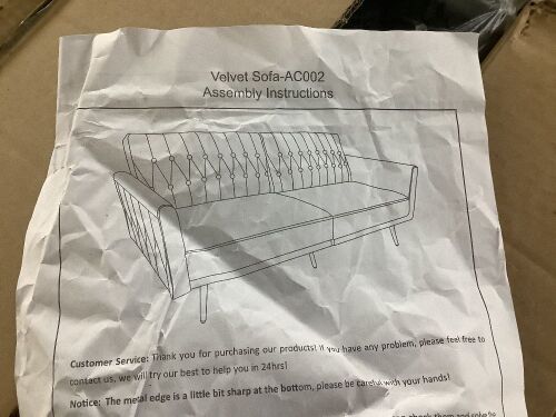 Green Velvet Sofa Bed - Lot 33