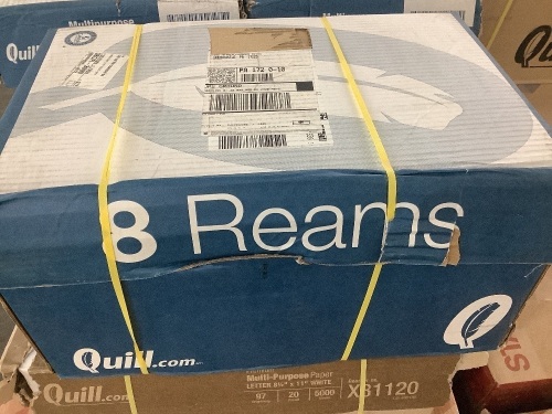 Quill 8.5" x 11" Copy Paper, 20 lbs., 94 Brightness, 4000 Sheets - Lot 649