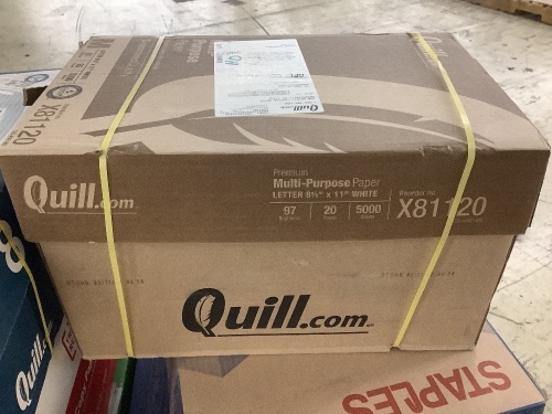 Quill 8.5" x 11" Premium Multipurpose Paper, 20 lbs., 97 Brightness, 5000 Sheets - Lot 650