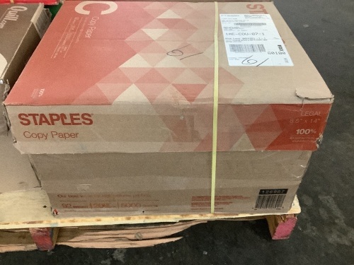 Staples 8.5" x 14" Copy Paper, 20 lbs., 92 Brightness, 5000 Sheets  - Lot 853