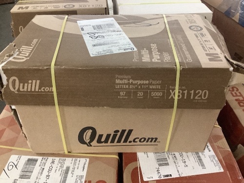 Quill 8.5" x 11" Premium Multipurpose Copy Paper, 20 lbs., 97 Brightness, 5000 Sheets  - Lot 855