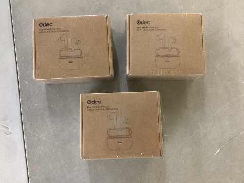 Lot of (3) Odec True Wireless Earbuds with Active Noise Cancelling  - Lot 123