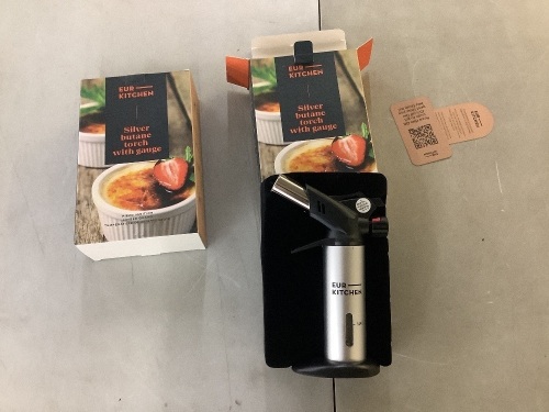 Lot of (2) EurKitchen Silver Butane Culinary Torch  - Lot 125