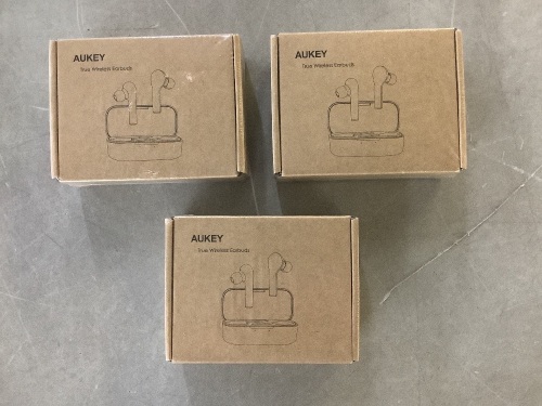 Lot of (3) Aukey True Wireless Earbuds  - Lot 133