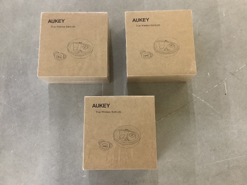 Lot of (3) Aukey True Wireless Earbuds  - Lot 135