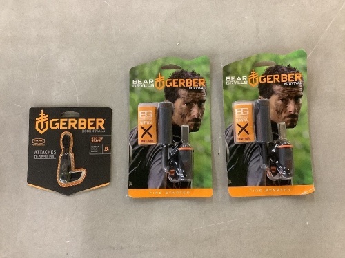 Gerber GDC Zip Blade & (2) Bear Grylls Fire Starter  - Lot 203