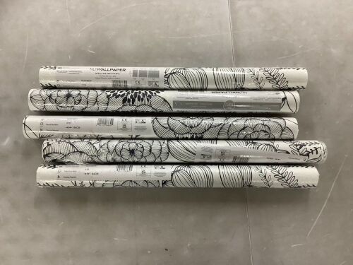 Lot of (5) NuWallpaper Secret Garden Peel and Stick Wallpaper - Lot 430
