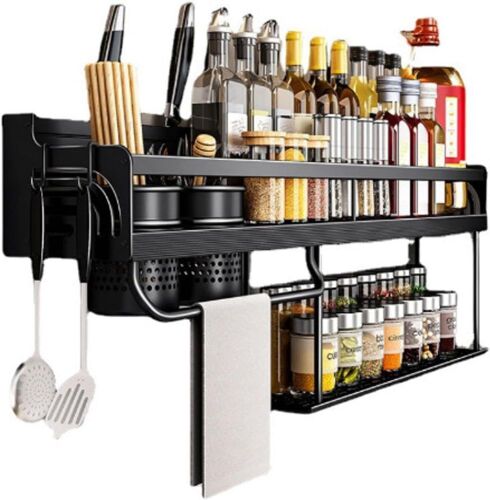 Wall Mounted Spice Rack Kitchen Organizer  - Lot 721