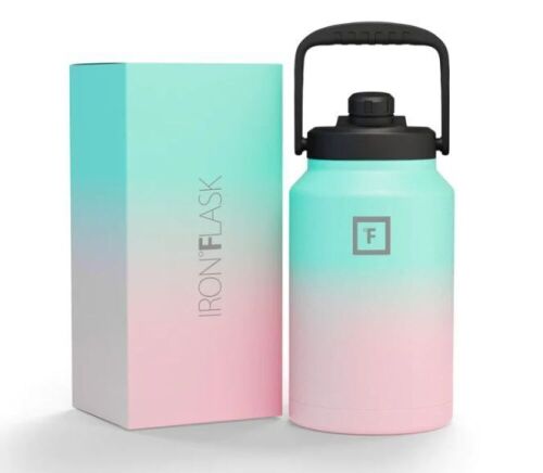 IRON °FLASK Wide Mouth Stainless Steel Sports Water Bottle 128oz  - Lot 791