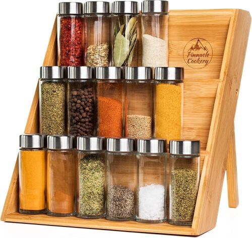 Pinnacle Cookery Bamboo Spice Rack for Countertop - Lot 215