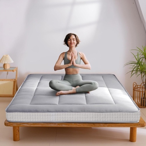 MAXYOYO 6" Extra Thick Floor Futon Mattress, Foldable Japanese Floor Mattress Tatami Pad Floor Mattress for Adults Floor Bed Roll Up Mattress Guest Mattress, Grey, Twin - Lot 2235