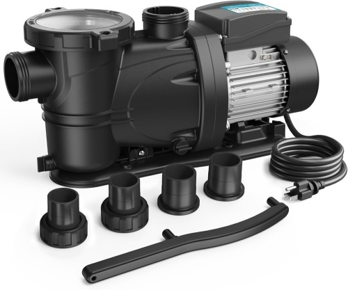 3 HP Above Ground Pool Pump with Timer, 115V, 4135GPH, 1.25"&1.5''Connection, High Flow, Powerful Self Primming Swimming Pool Pumps with Filter Basket - Lot 2817