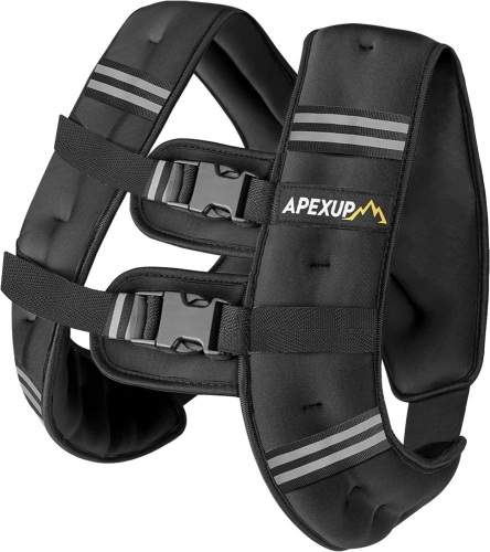 APEXUP Weighted Vest Men 5lbs/10lbs/15lbs/20lbs/25lbs/30lbs Weights with Reflective Stripe, Weighted vest for Women Workout Equipment for Strength Training Running - Lot 2824