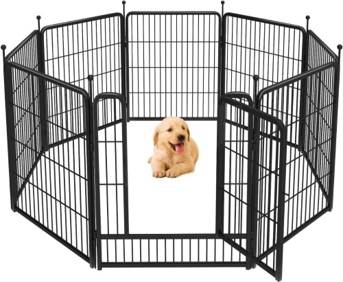 FXW Rollick Dog Playpen for Yard, RV Camping│Patented, 32 inch 8 Panels  - Lot 2938