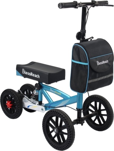 Knee Scooter, All Terrain Foldable Knee Scooter Walker, Disc Brake Knee Walker for Foot Injuries Compact Crutches Alternative  - Lot 2944