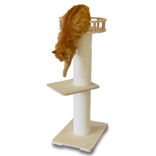 Tall Cat Tree Tower with 6.3" Widen Post, Cat Climbing Tree with Sisal Scratching Posts Wooden Springboard for Jumping and Perching - Lot 2972