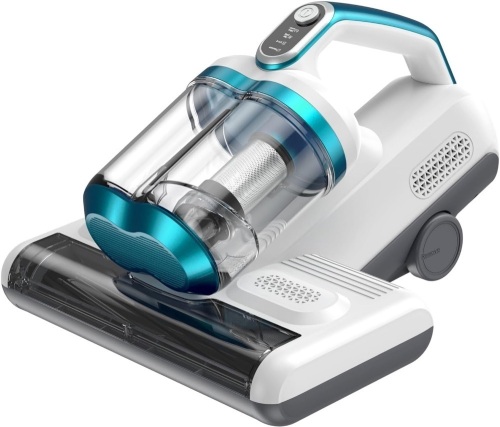 Mattress Vacuum Cleaner Bed Vacuum with 16Kpa Suction 253.7nm UV-C Light, 30000 Rpm/Min Dual Brushroll Rotation & HEPA Filter & Ultrasonic & Heating Tech, 10'' Dual Widened Suction Port, 500W, Corded - Lot 3005