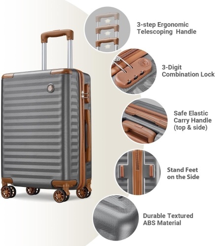 Joyway Carry on Luggage 20 Inch Suitcases with Spinner Wheels - Lot 3007