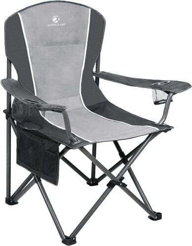 Alpha Camp Oversided Camping Folding Chair Heavy Duty Steel Fram - Lot 3125