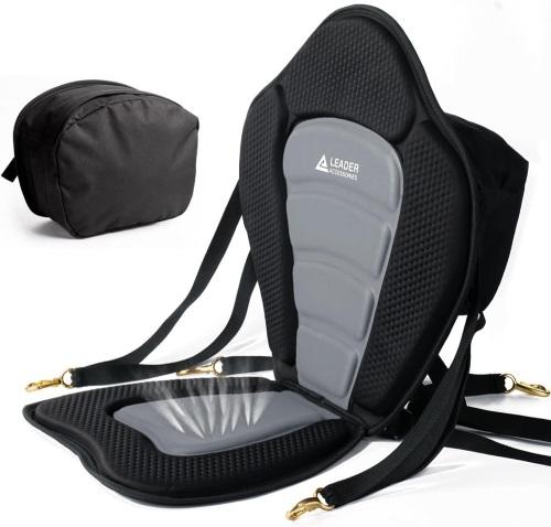 Leader Accessories Deluxe Padded Kayak Seat SUP Seat Canoe Seat Fishing Boat Seat with Storage Bag - Lot 3012