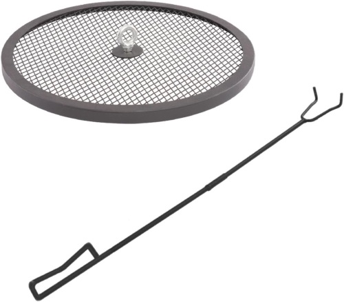 Blue Sky Outdoor Living Round Flat Spark Screen and Screen Lift for Ridge Portable Fire Pit, Black  - Lot 3191