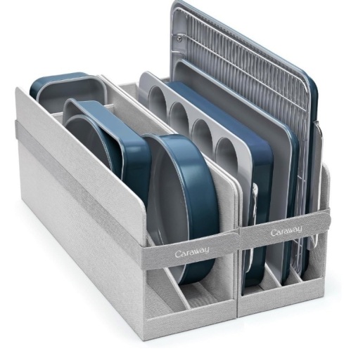 Caraway Nonstick Ceramic Bakeware Set (11 Pieces) - Baking Sheets, Assorted Baking Pans, Cooling Rack, & Storage - Aluminized Steel Body - Non Toxic, PTFE & PFOA Free - Navy - Lot 1754