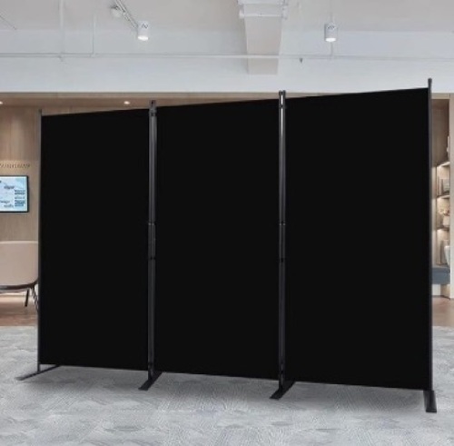 Room Divider, 3 Panel Folding Privacy Screens with Wider Support Feet, 6 Ft Portable Room Partition for Room Separator, 102" W X 71" H, Black $65.99 - Lot 54