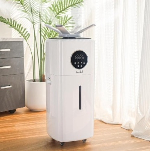 Humidifiers for Large Room Whole House Humidifier for Home 2000 sq.ft, 5.5Gal Cool Mist Top Fill Humidifier Floor Humidifier 21L 2000ML/H Dual 360° Nozzles 3 Speed $209.99 - Lot 66