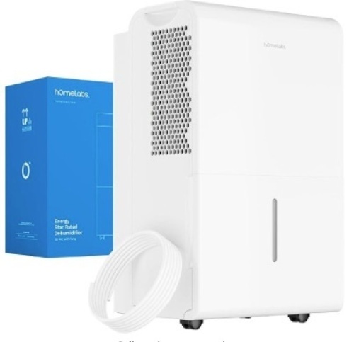 hOmeLabs 4500 Sq. Ft. WiFi-Enabled Dehumidifier with Pump - Superior Moisture Removal & Humidity Control for Large Rooms, Offices and Basements - 50 Pint  $349.99 - Lot 68