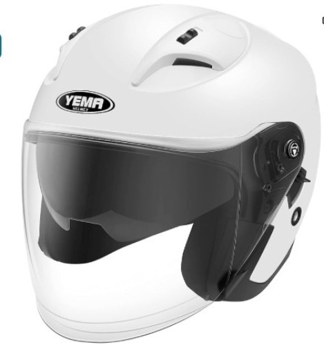 Motorcycle Open Face Helmet YEMA YM-637 DOT Approved 3/4 Half Helmet with Sun Visor for Adult Men Women $70.99 - Lot 72