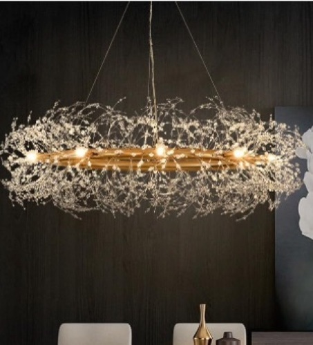 Gold Crystal Chandeliers Round,39" Modern Crystal Dining Room Chandeliers Light Fixtures,Large Firework Chandelier Lighting for Master Bedroom Living Room,Pendant Light for Entryway,Kitchen $279.99 - Lot 76
