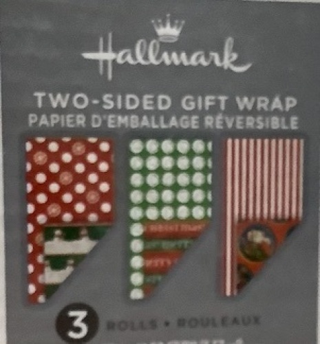 Hallmark 3 rolls 2 sided gift wrap-60 square ft total - Lot 84