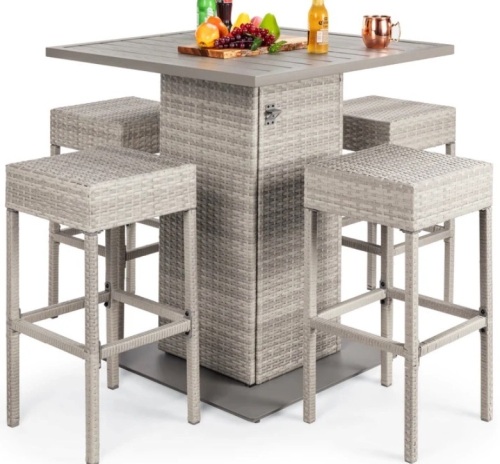 4 Wicker bar set stools-stools only - Lot 89