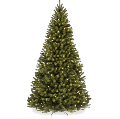 Pre-Lit Artificial Spruce Christmas Tree w/ Foldable Metal Base 6ft - Lot 92