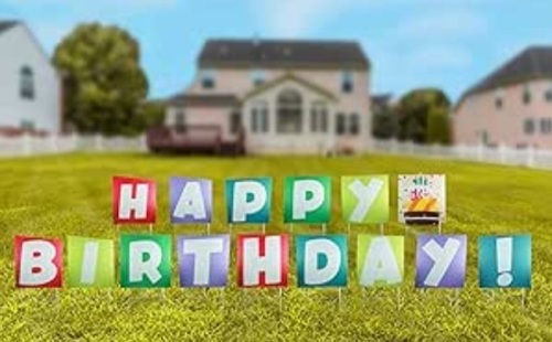 Melgar King Happy Birthday Yard Sign - Lot 304