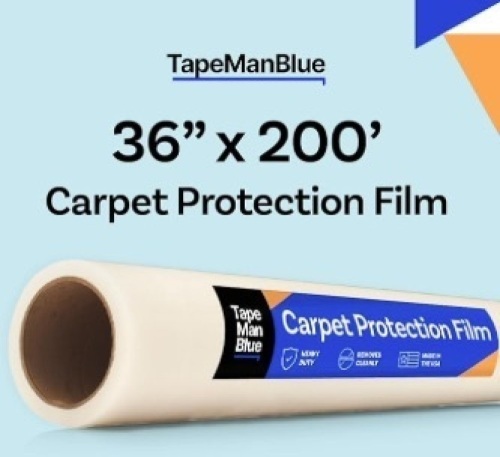 Carpet Protection Film 36" x 200' roll. Made in The USA! Easy Unwind, Clean Removal, Strongest and Most Durable Carpet Protector. Clear, Self-Adhesive Surface Protective Film. $48.95 - Lot 64