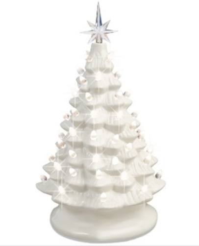 Pre-Lit Ceramic Tabletop Christmas Tree with Lights- 15in $85.99 - Lot 136