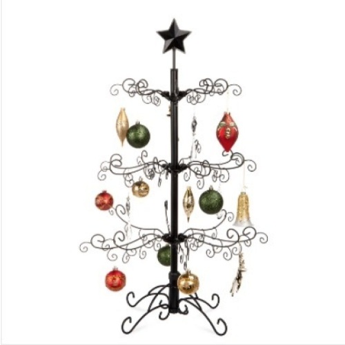 Wrought Iron Christmas Tree Ornament Display w/ Easy Assembly, Stand - 3ft $99.99 - Lot 137