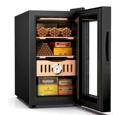 26L Thermostatic Electric 200-Counts Cigar Humidor Cabinet with Cooling Temperature Control - Lot 141