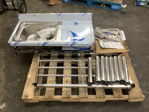 Stainless Steel Single Basin Work Station  - Lot 142