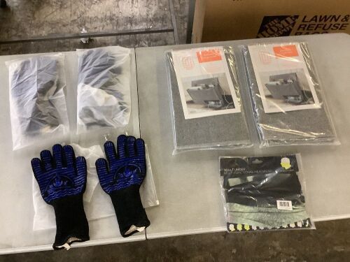 Lot of (3) Heated Gloves, (2) Bedsidge Organizers, & (1) Head Scarf - Lot 148