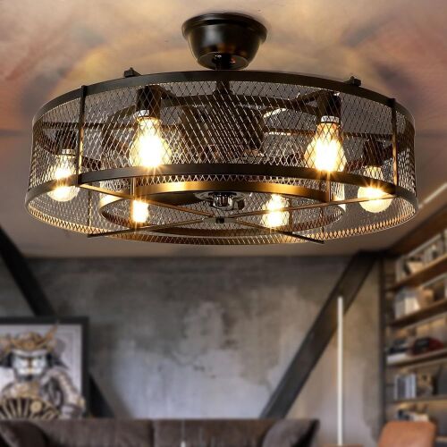 Depuley 26" Farmhouse Caged Ceiling Fan  - Lot 342