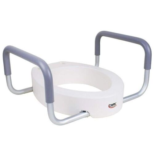 Carex Raised Toilet Seat With Handles for Elongated Toilets  - Lot 425