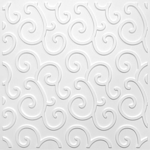 STICKGOO Glue Up Decorative Ceiling Panels, 24" x 24", 12 pcs  - Lot 515