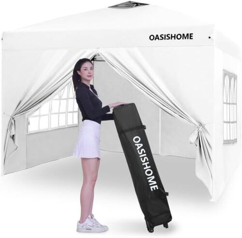 OASISHOME Pop-up Gazebo Instant Portable Canopy Tent 10'x10' - Lot 688