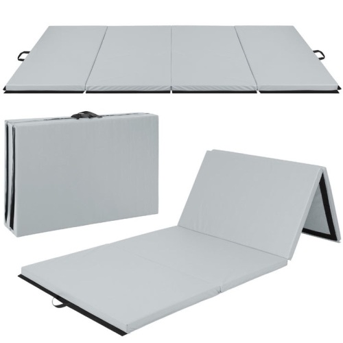 Folding Exercise Fitness Workout Gym Floor Mat w/ Handles   - Lot 412