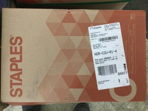 Staples Copy Paper, 11" x 17", 20 lbs., 92 Brightness, 2500 Sheets  - Lot 532