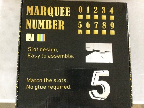 Lot of (5) 3' Light Up Marquee Number "5"   - Lot 538