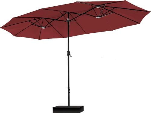 PHI VILLA 15ft Double-Sided Outdoor Market Patio Umbrella - Lot 634