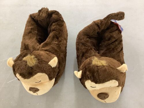 Funziez! Fuzzy Monkey Slippers, XL - Lot 725